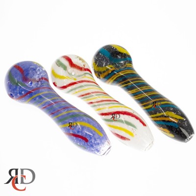 GLASS PIPE FRITED SWIRL ART GP4623 1CT GLASS PIPE FRITED SWIRL ART GP4623 1CT